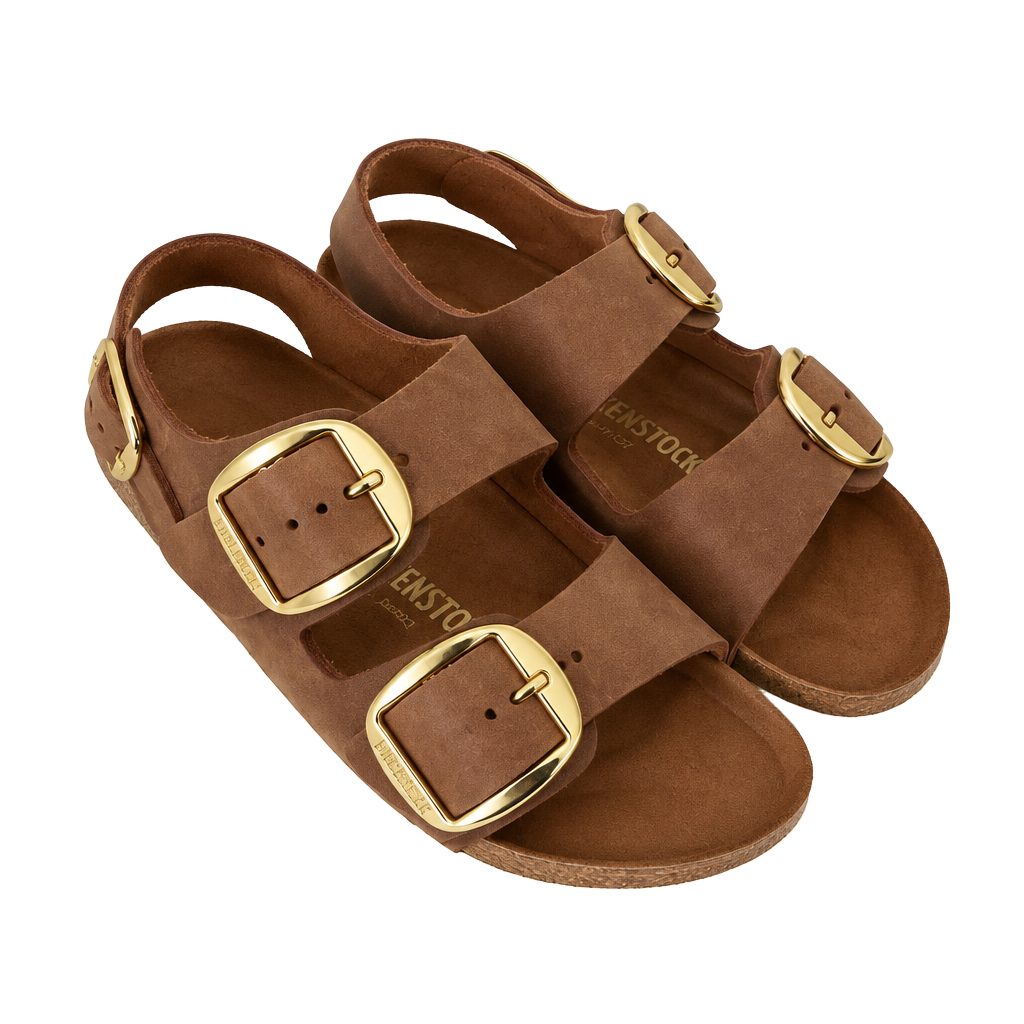 Birkenstock Arizona Size 37 Brown Suede Gold Buckle Sandals 1