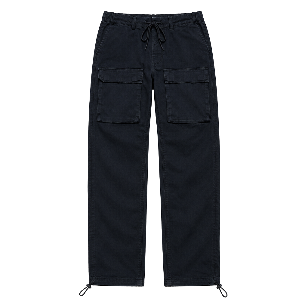 Pacsun Cargo Pants Size Large Black Stretch Slim Utility Drawstring Waist 1