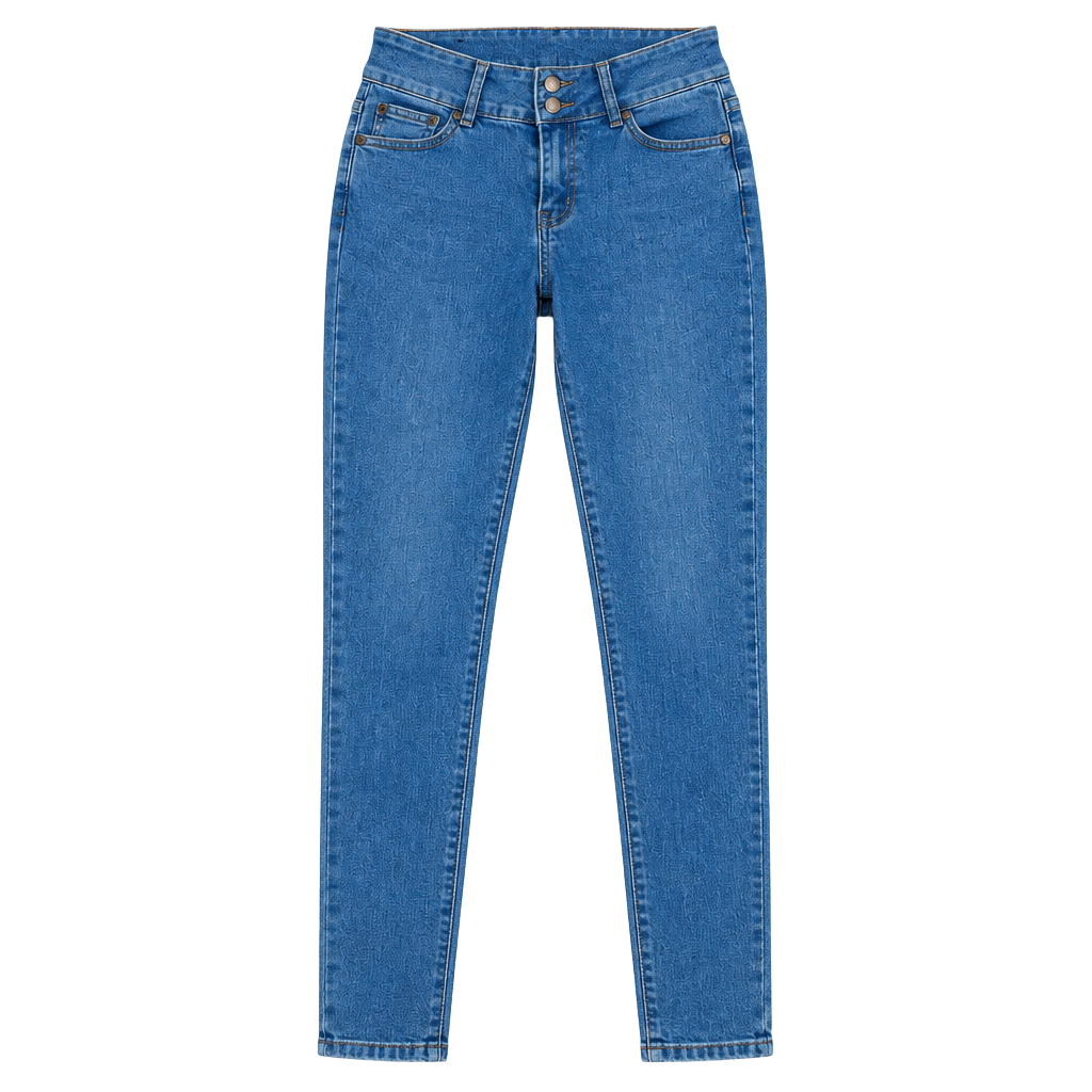 U.W.J. High Rise Super Skinny Jeans Blue Triple Button 1