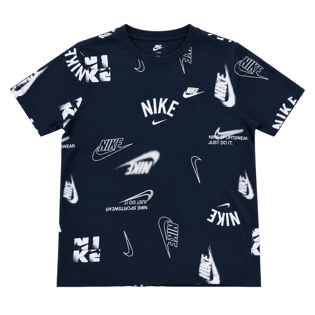 Nike All Over Print Tee Size XL Black Graphic Logo 1