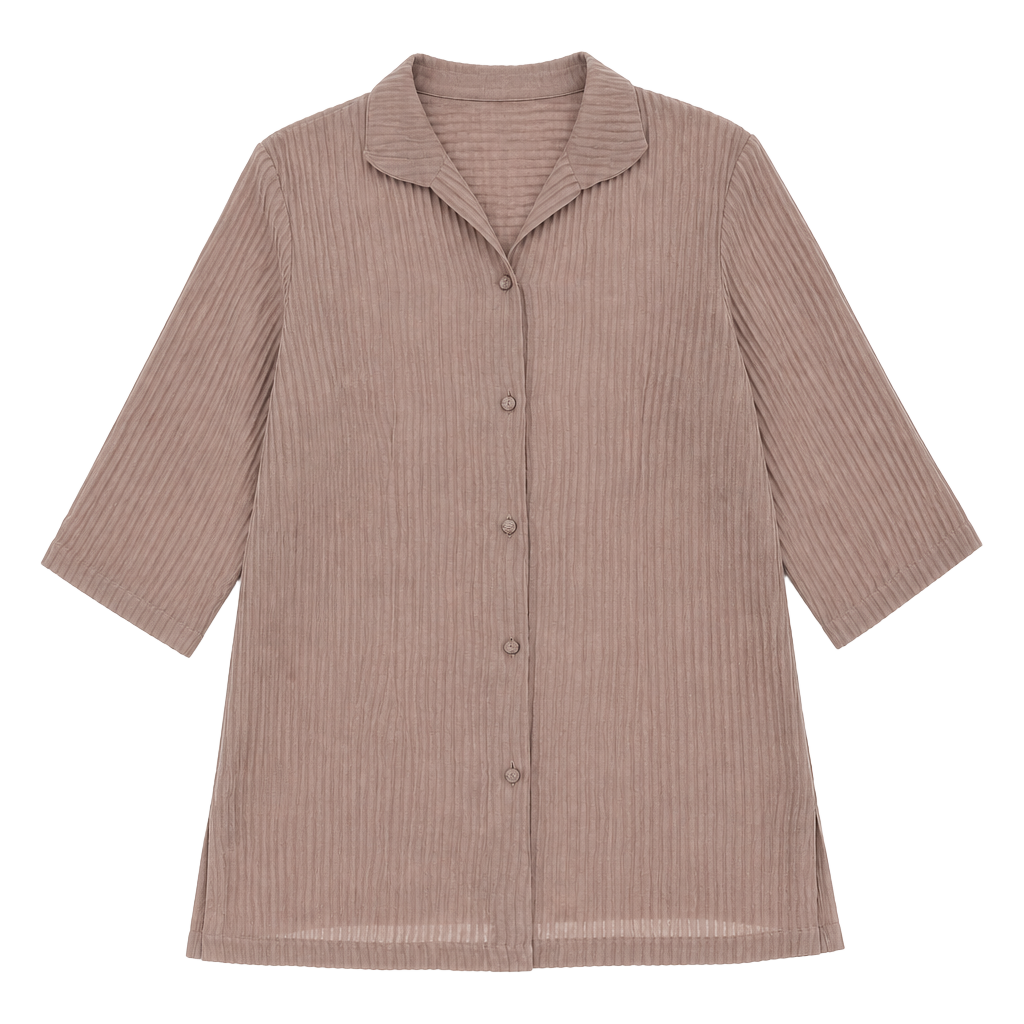Connie Roberson Brown Stripe Tunic Jacket 100% Silk XL 1