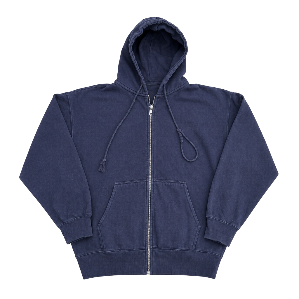 Brandy Melville Navy Blue Christy Zip Up Hoodie 1