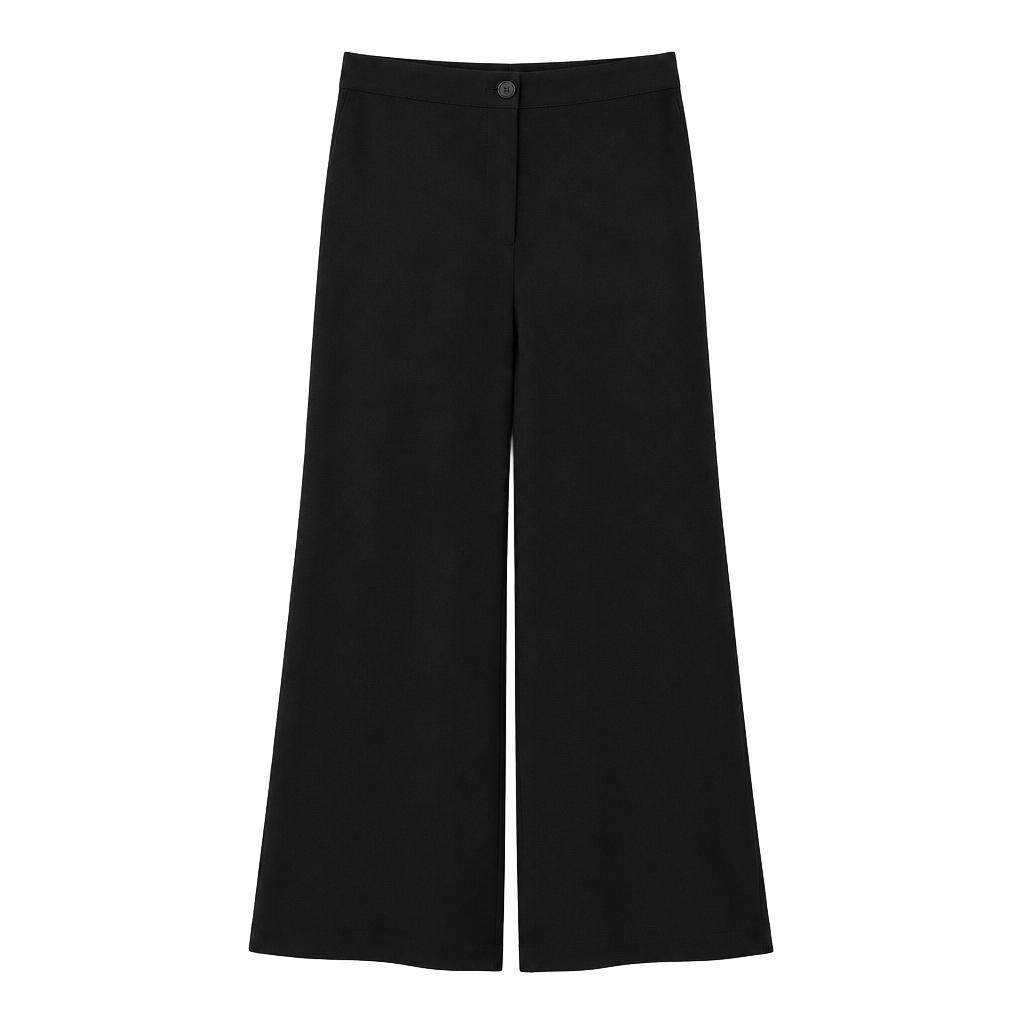 CHANEL Uniform Pants Size W24”Black Wide Leg 1