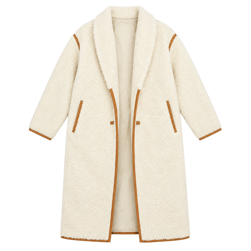 Madewell Sherpa Teddy Topcoat Size M Cream Orange 1