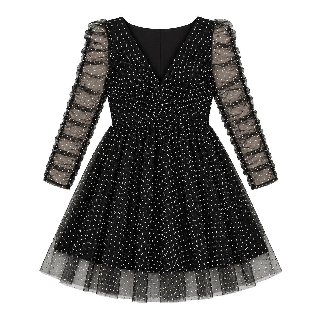 Zimmermann Tulle Mini Dress Size 3 Black Polka Dot 1