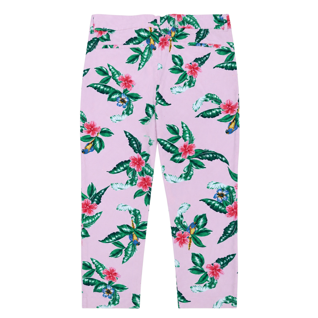 Old Navy Pixie Pants Size 12 Pink Floral Tropical Print 1