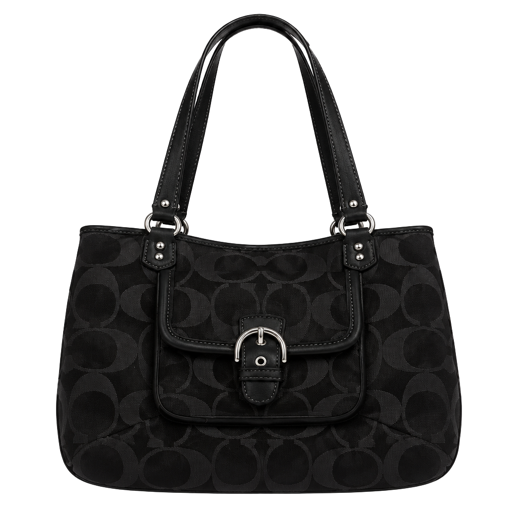 Coach Campbell Signature Izzy Fashion Satchel Purse Black 1