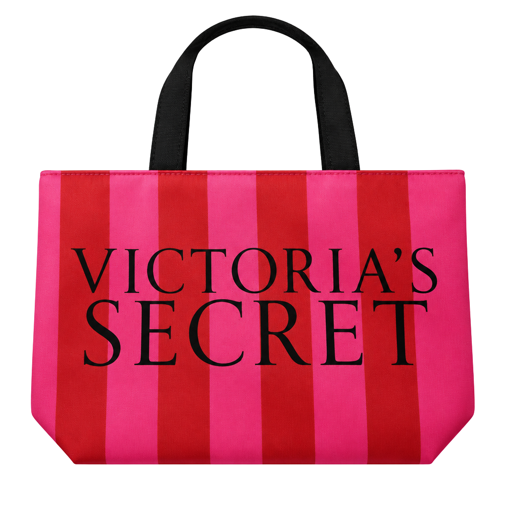 Victoria's Secret Mini Tote Bag Pink Red Stripes 1