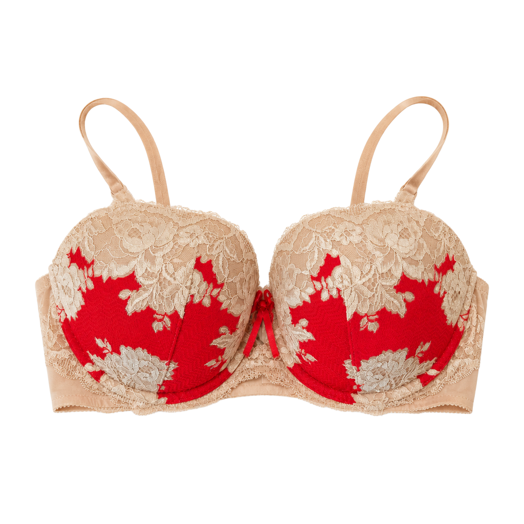 Victoria's Secret Balconet Bra Size 36D Nude Red 1
