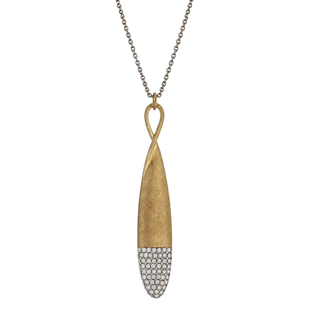 Gold Tone Jewel Dipped Infinity Pendant Necklace- Iridescent 1