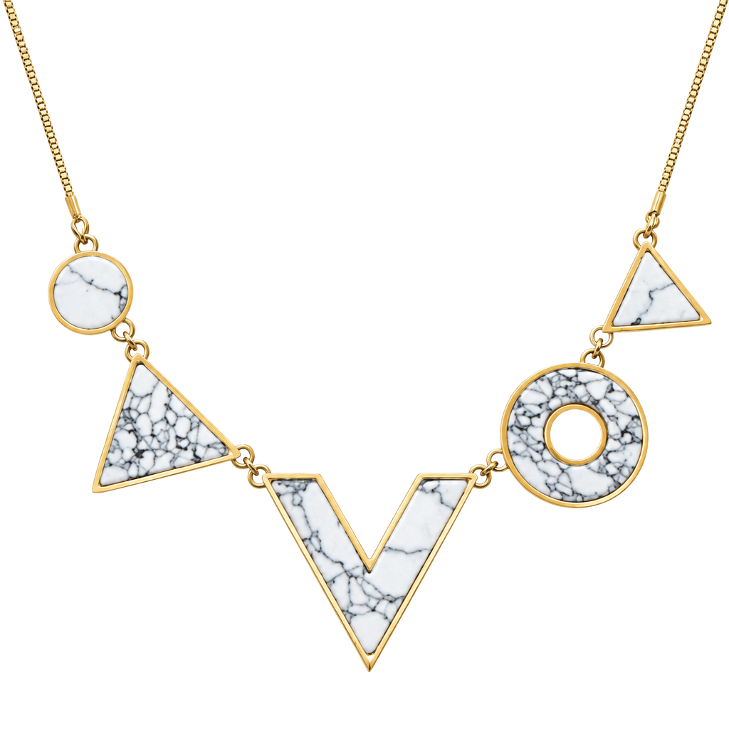 Geometric Howlite Necklace Set 1