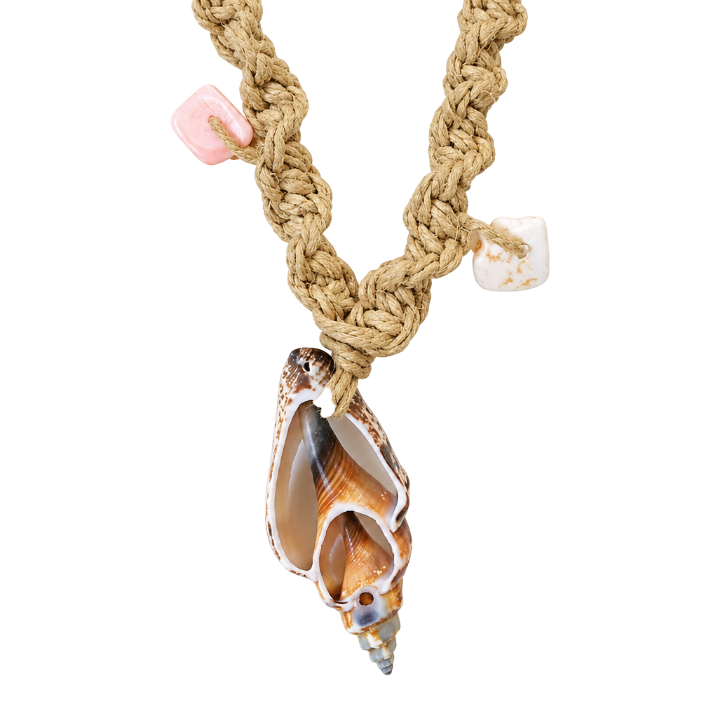 Shell Pendant Hemp Necklace 1