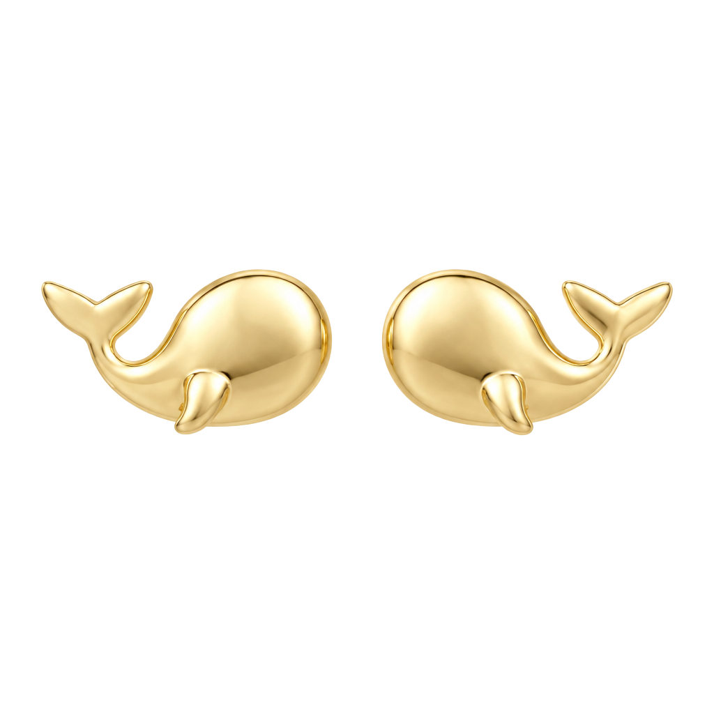 Whale Post Earrings- Gold 1