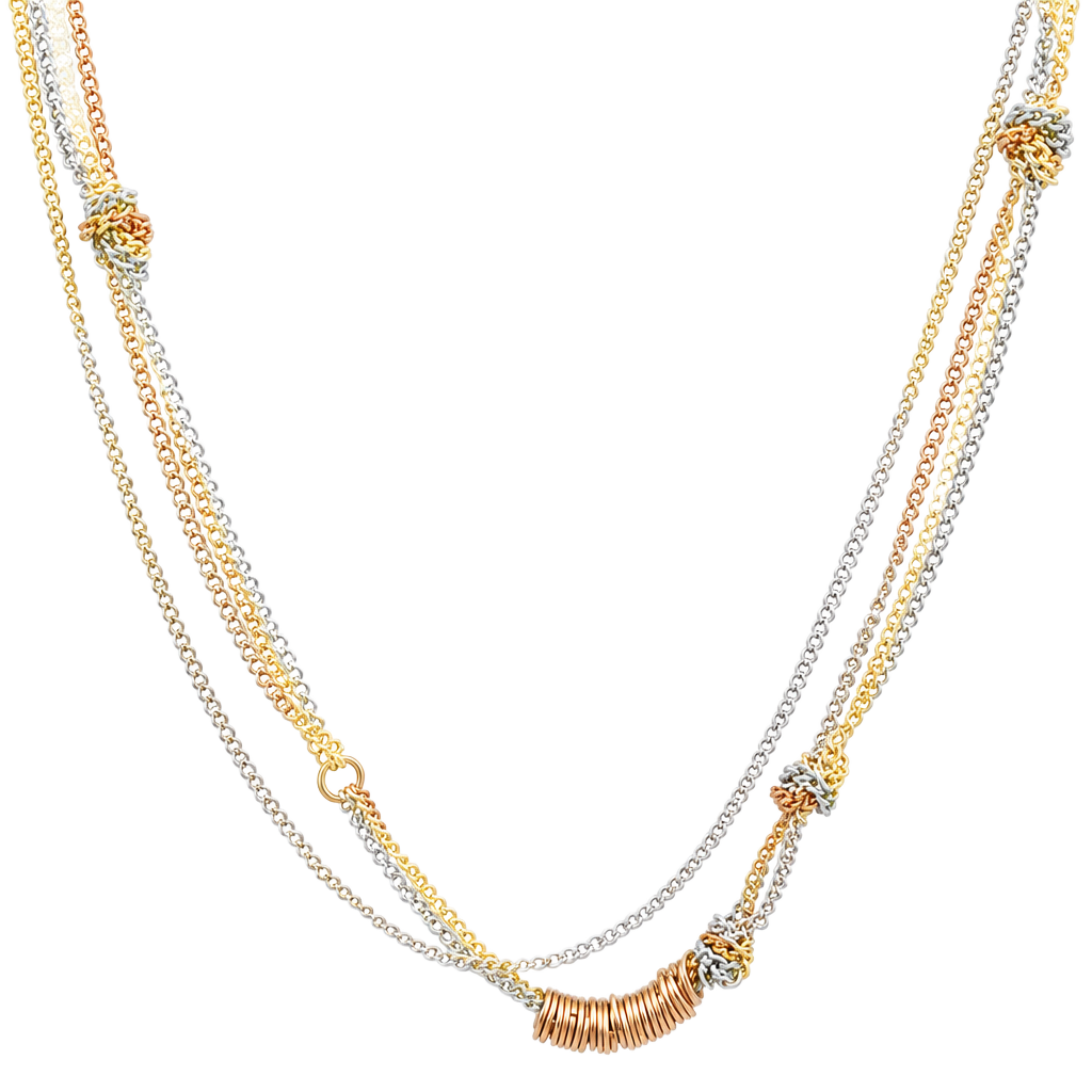 Mint & Gold Knotted Chain Madison Necklace 1