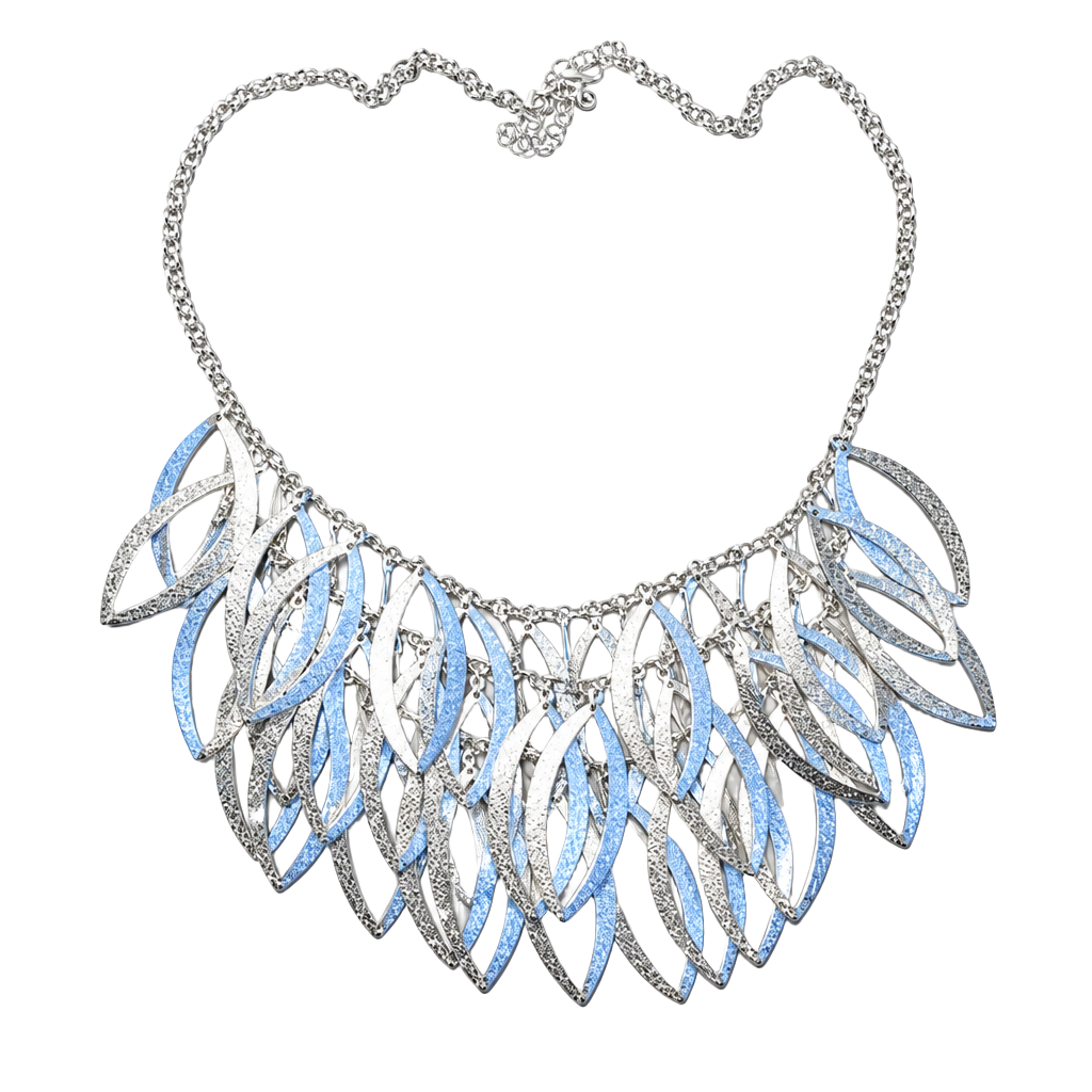 Silver 3 Layer Shiny Emanuelle Necklace 1