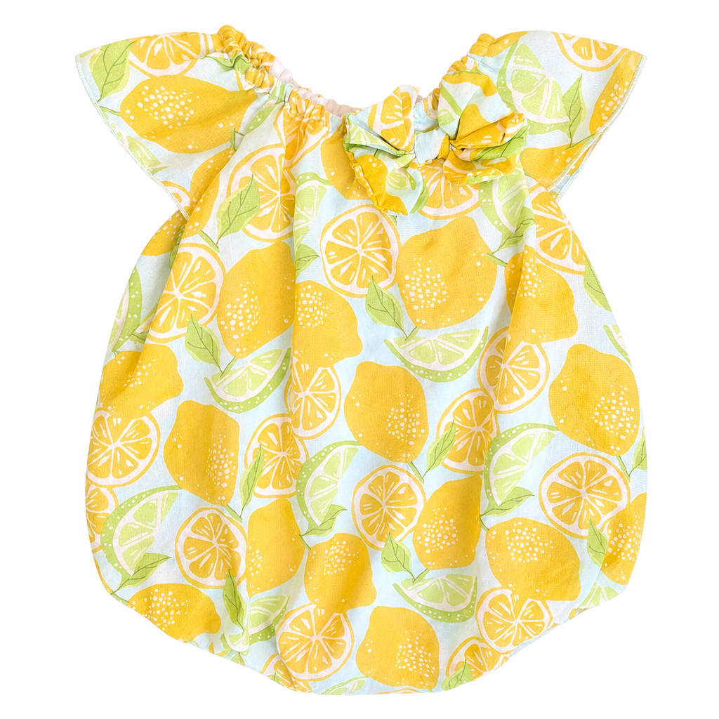 Baby Summer Romper Lemon Print Flutter Sleeve Size 6 Months 1