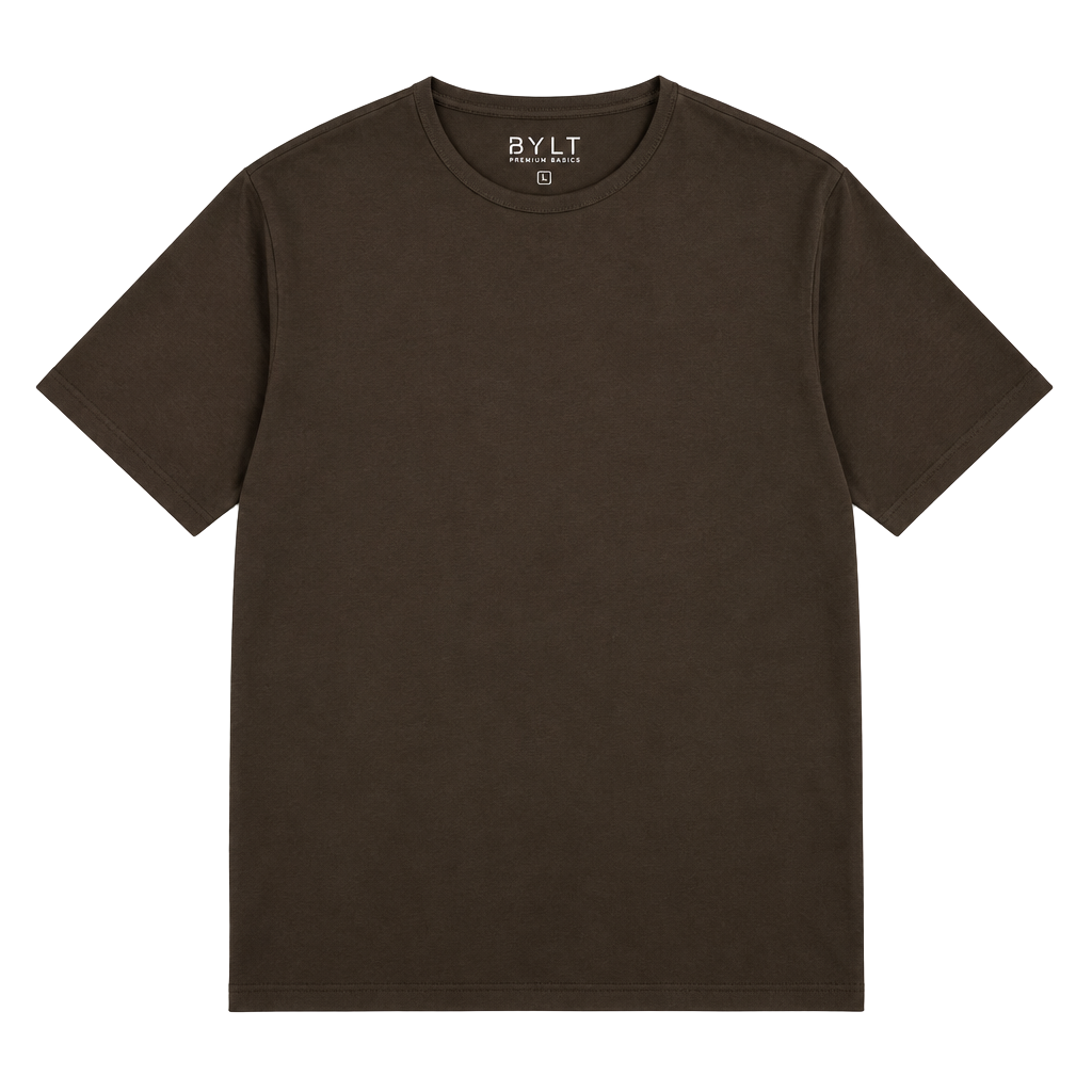 BYLT Premium Basics T-Shirt Size 3XL Brown Short Sleeve Scoop Hem 1