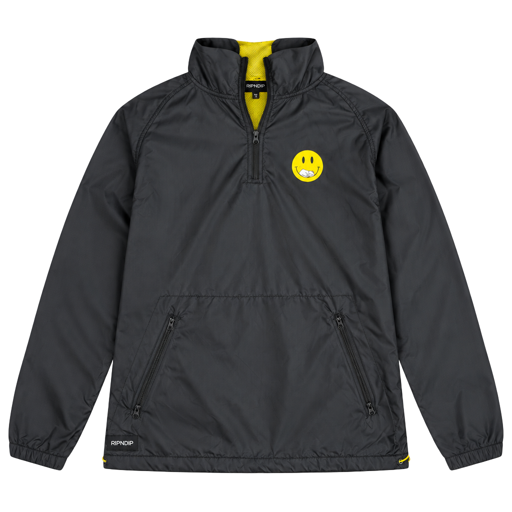 RIPNDIP Anorak Jacket Size S Black Smiley Face Windbreaker 1