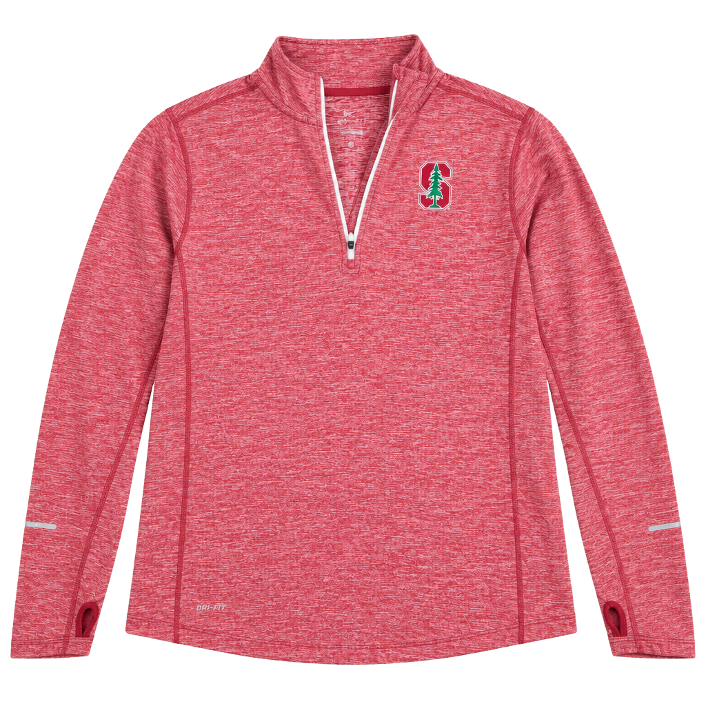 Nike Dri-FIT Stanford Cardinal Quarter Zip Pullover Size L Red Heathered 1