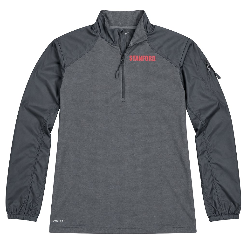 Nike Stanford Cardinal Dri-Fit 1/4 Zip Pullover Size S Gray 1