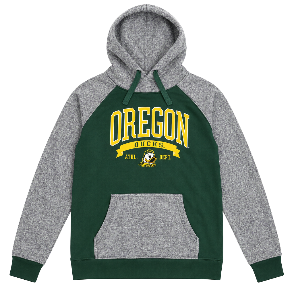 Oregon Ducks Athletic Dept Hoodie Sweatshirt Green Gray 1