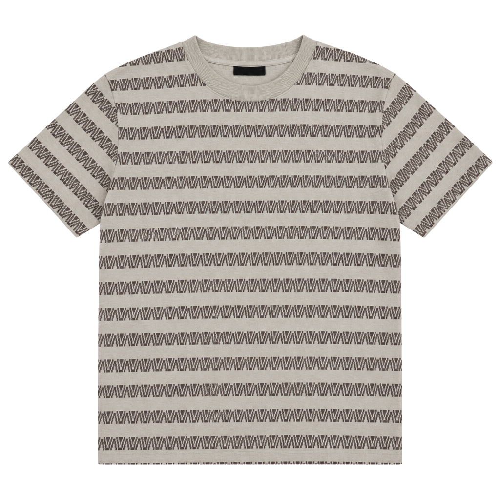 Vans Palmer Jacquard T-Shirt Size Medium Tan Brown Loose Fit Short Sleeve 1