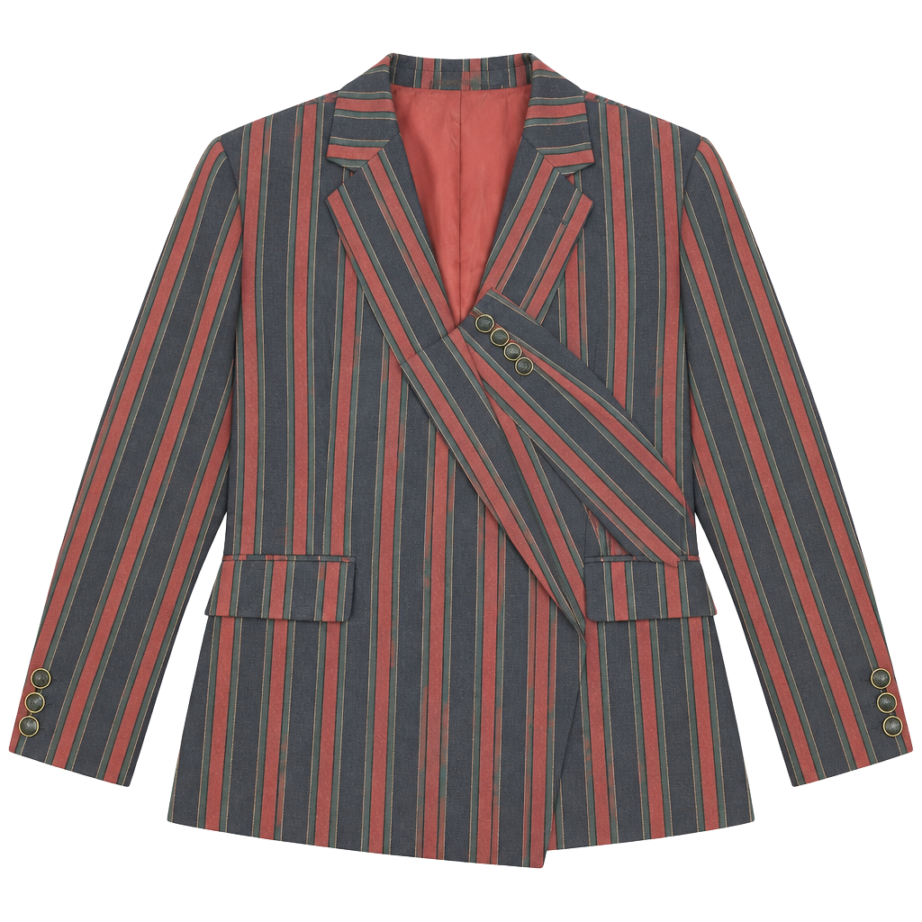 Brook Taverner Boating Blazer Size 44 Regular Striped Red Blue 1
