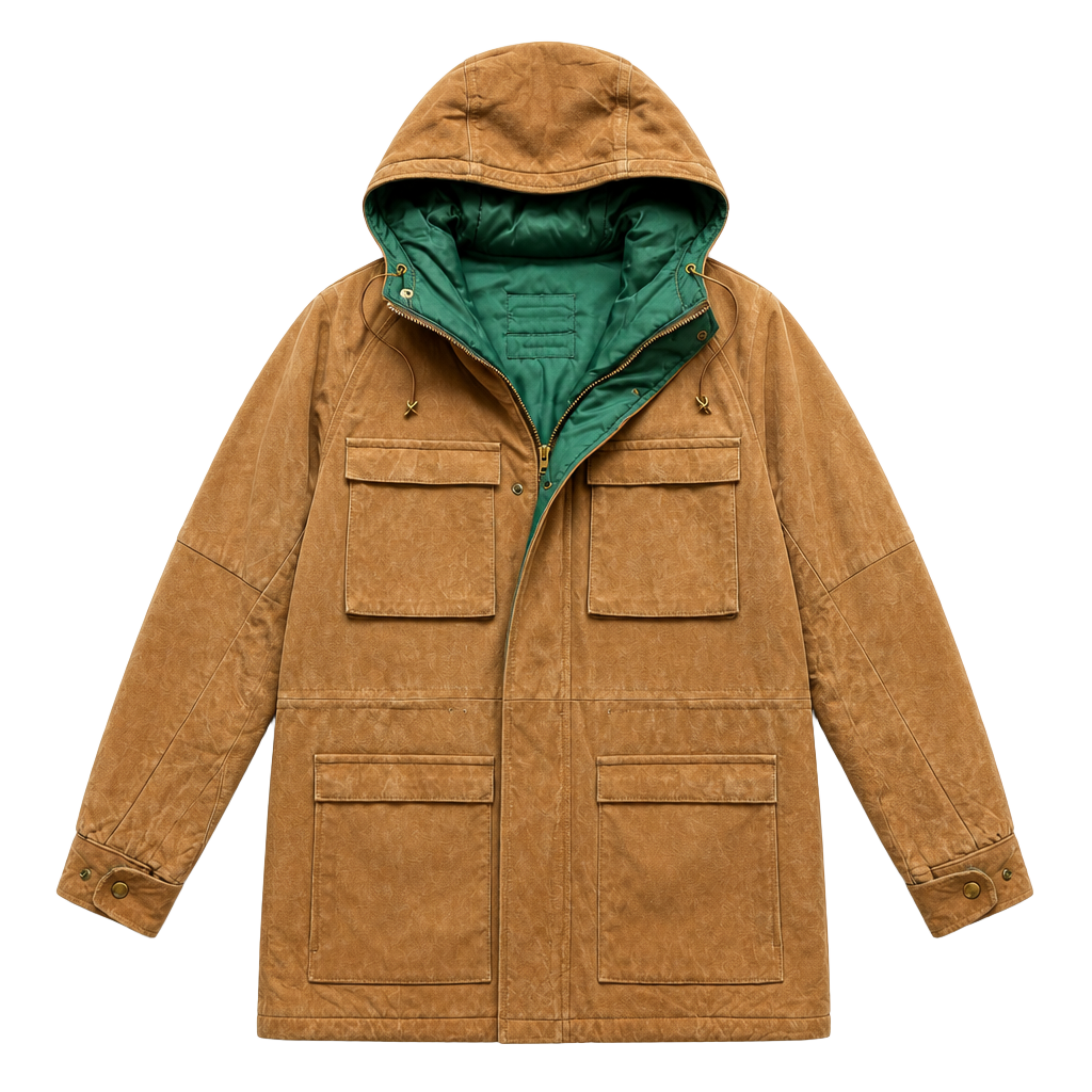 Rare 60s/70s Luxury Suede Down Safari Parka 1