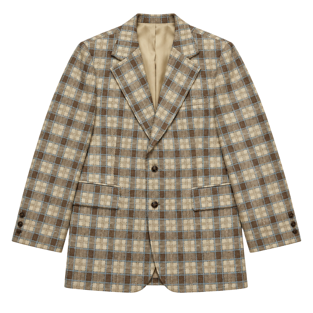 50s Tweed Plaid 2-Button Sport Coat - Sz 42R 1