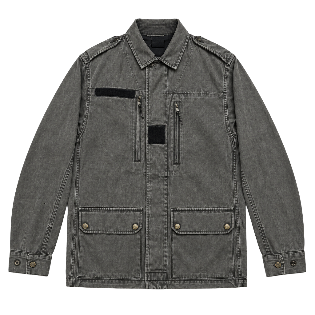 Faded Vintage Military-Style Field Jacket - Sz M 1
