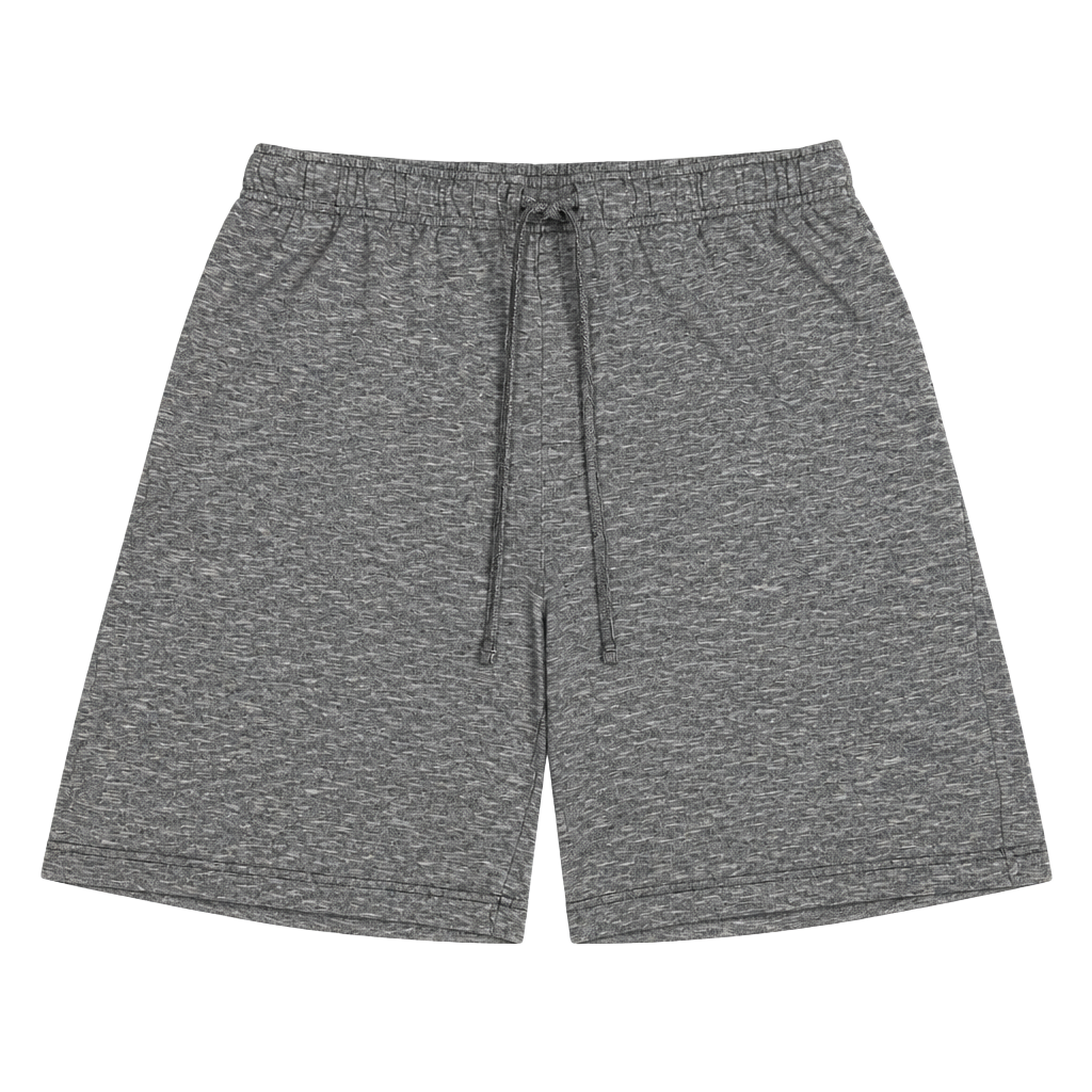 Croft & Barrow Gray Marled Knit Lounge Shorts with Drawstring 1