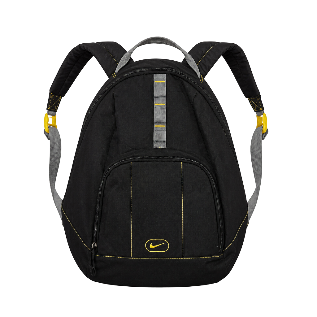 Nike Vintage Black Yellow Contrast Stitch Backpack Bag 1