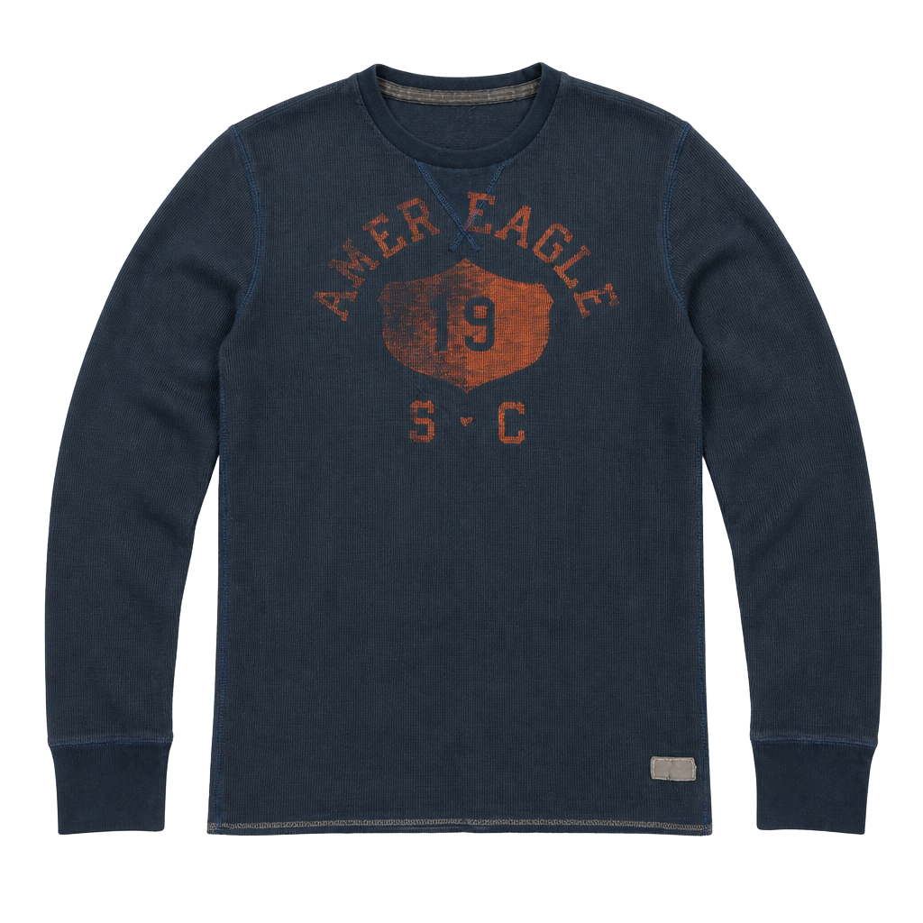 American Eagle Outfitters Thermal Long Sleeve Size S Blue 1