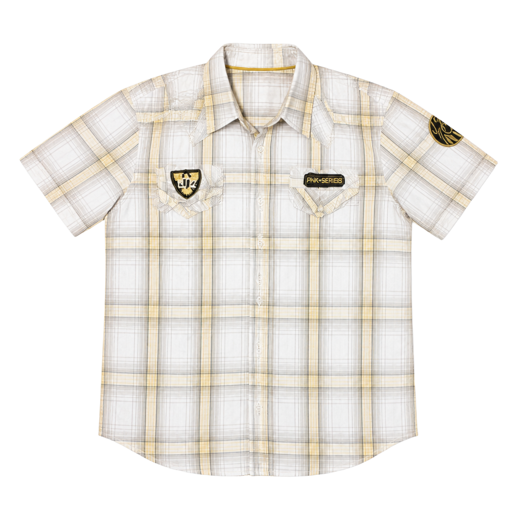 Ecko Unltd Plaid Short Sleeve Button-Down Shirt Size Small 1