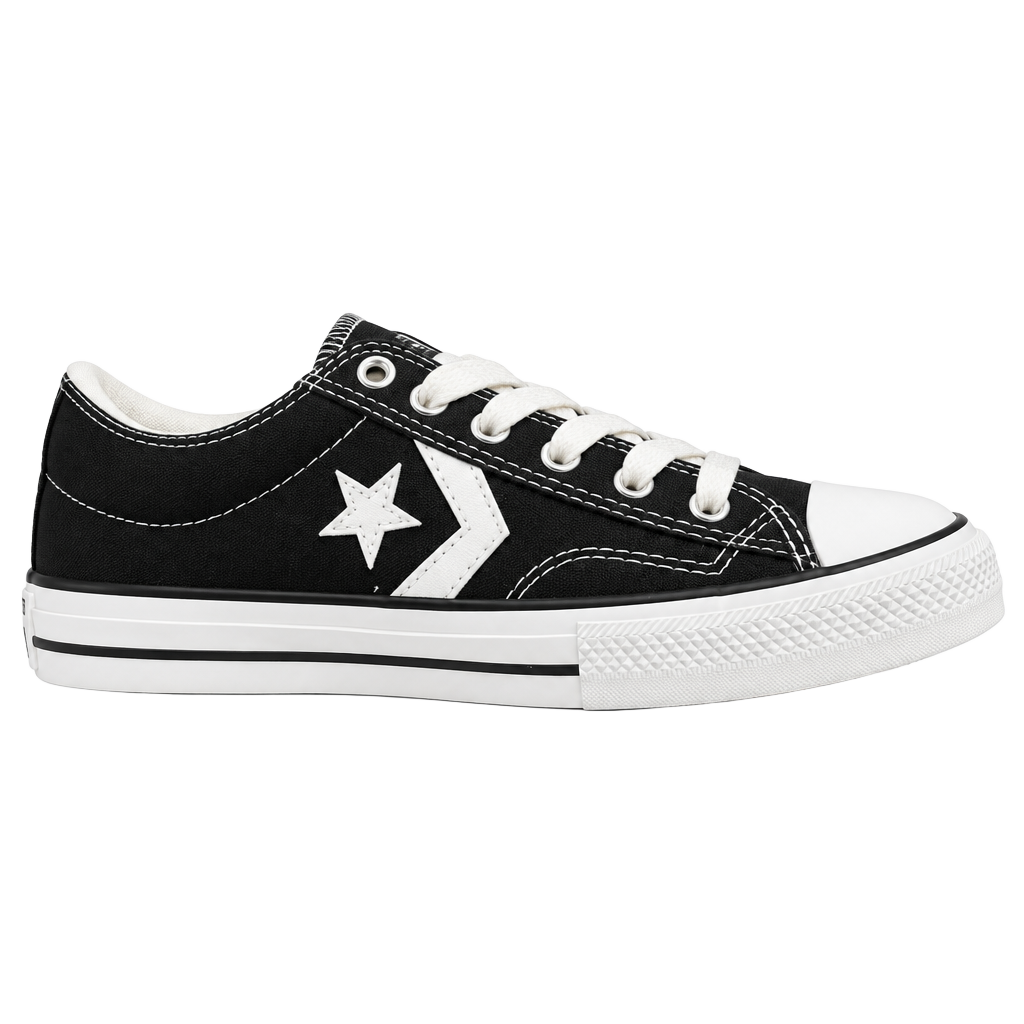 Converse Star Player 76 Size 4.5 Black White Canvas Sneakers 1