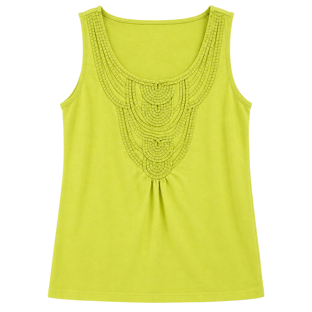 by Chico's Yellow Embroidered Tank Top Size 0 1