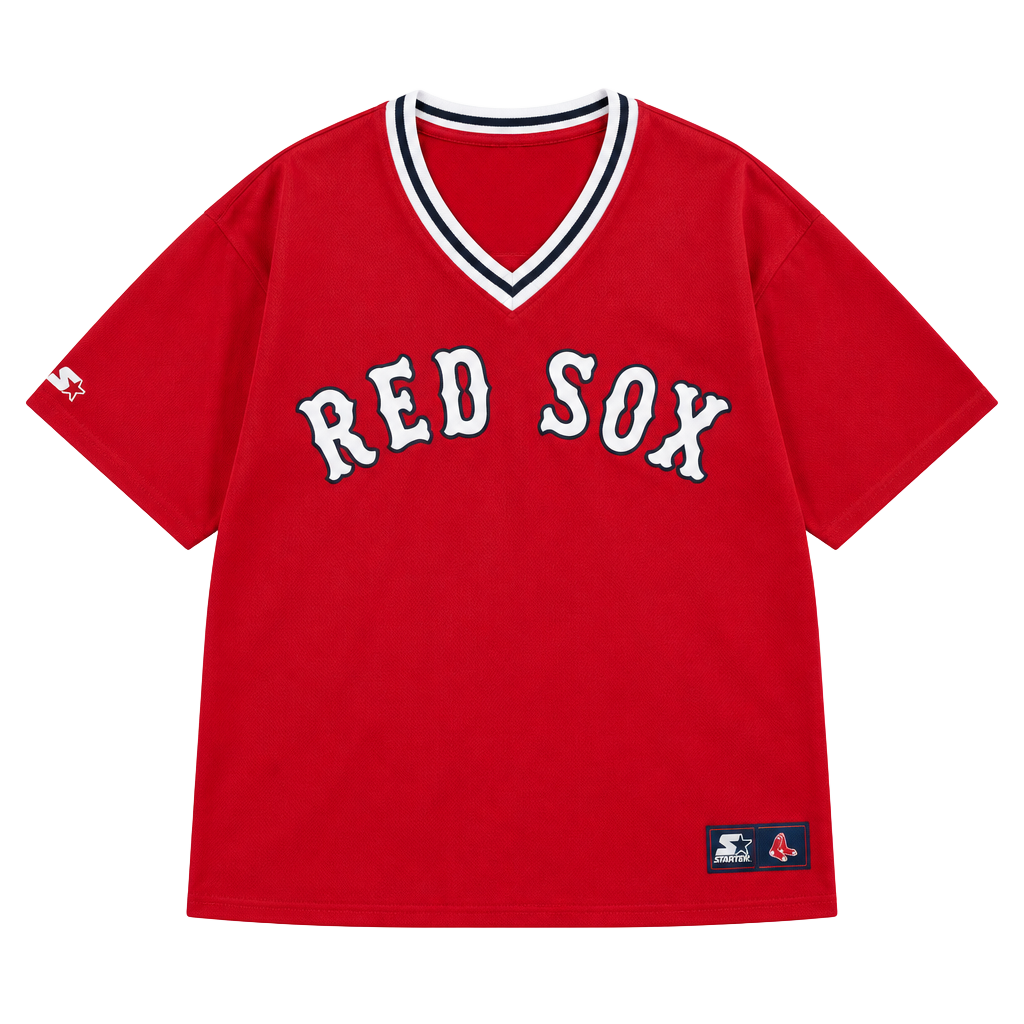 Majestic Boston Red Sox Cooperstown Collection Jersey Size 2X Red V-Neck 1