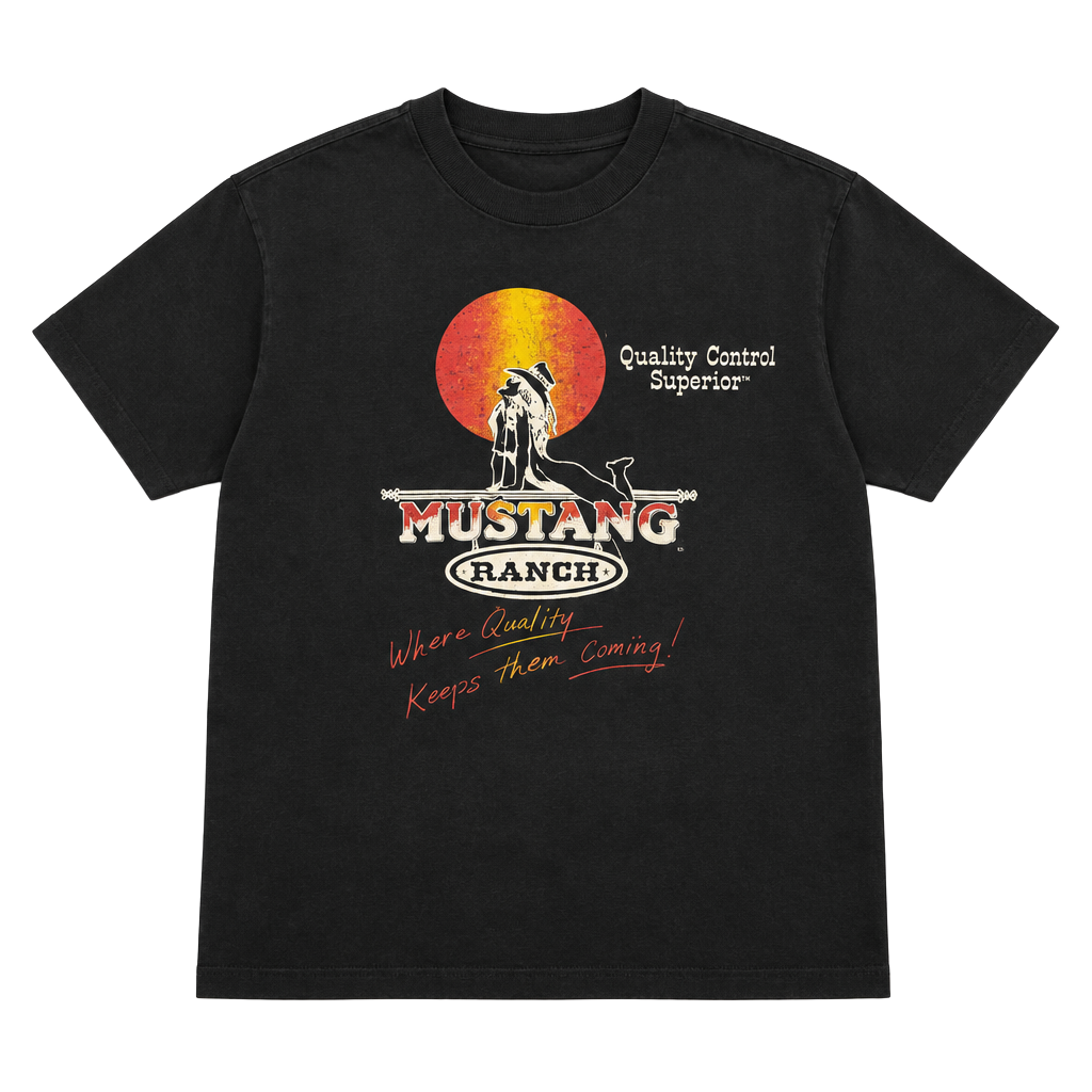 80’s Screen Stars Mustang Ranch T-Shirt XL Black Vintage 1984 Single Stitch 1