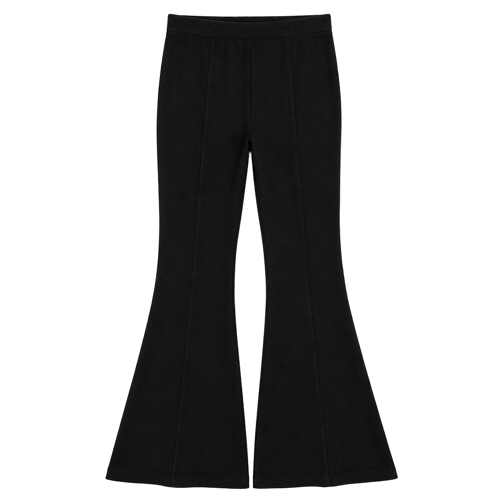 Aerie Flare Pants Size S Regular Black Velour Lounge 1