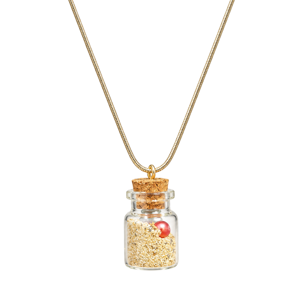 Sterling Silver 925 22” Necklace With Charm Of Beach sand And Pearls 1