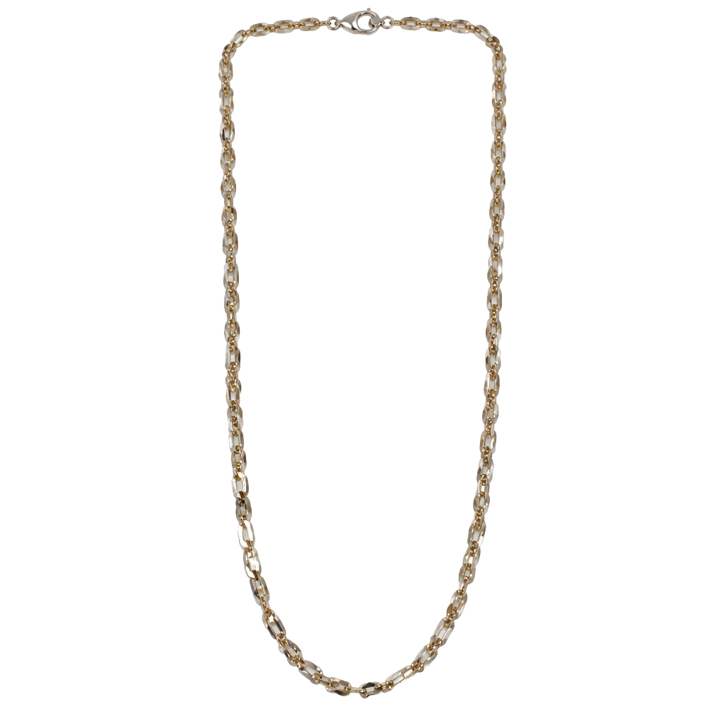 Designer LIRM Sterling Silver 925 Rose Gold Figaro Chain 18” long 1