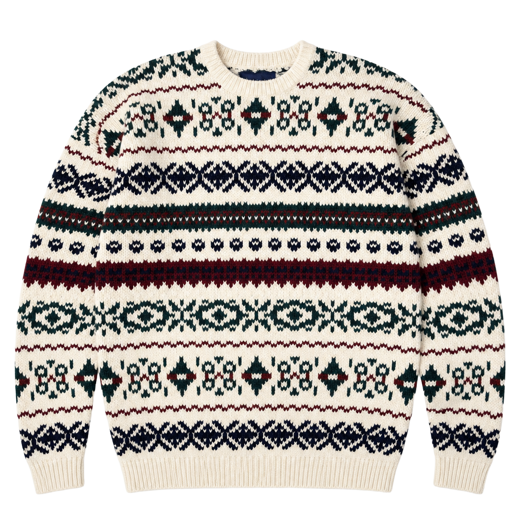 Britches Great Outdoors Vintage Fair Isle Crewneck Knit Cotton Sweater XL 1