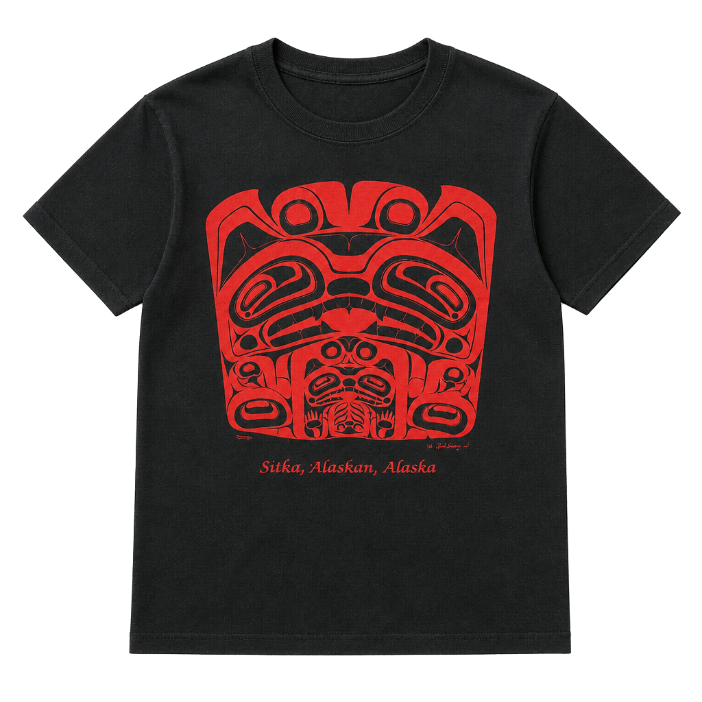 Vintage 90s Ketchikan Alaska Pacific Northwest Native Tribal Art T-Shirt 1