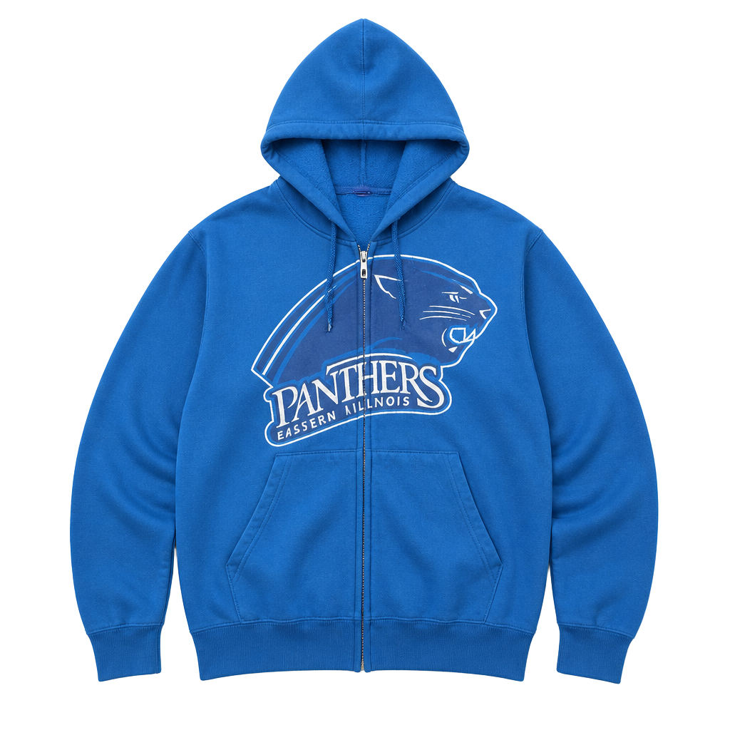 Champion Eastern Illinois Panthers Full Zip Hoodie Blue Size Medium 1