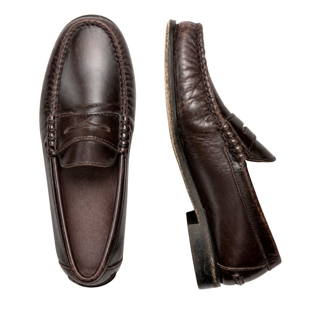 Florsheim Leather Beefroll Penny Loafers Burgundy Size 11 D 1