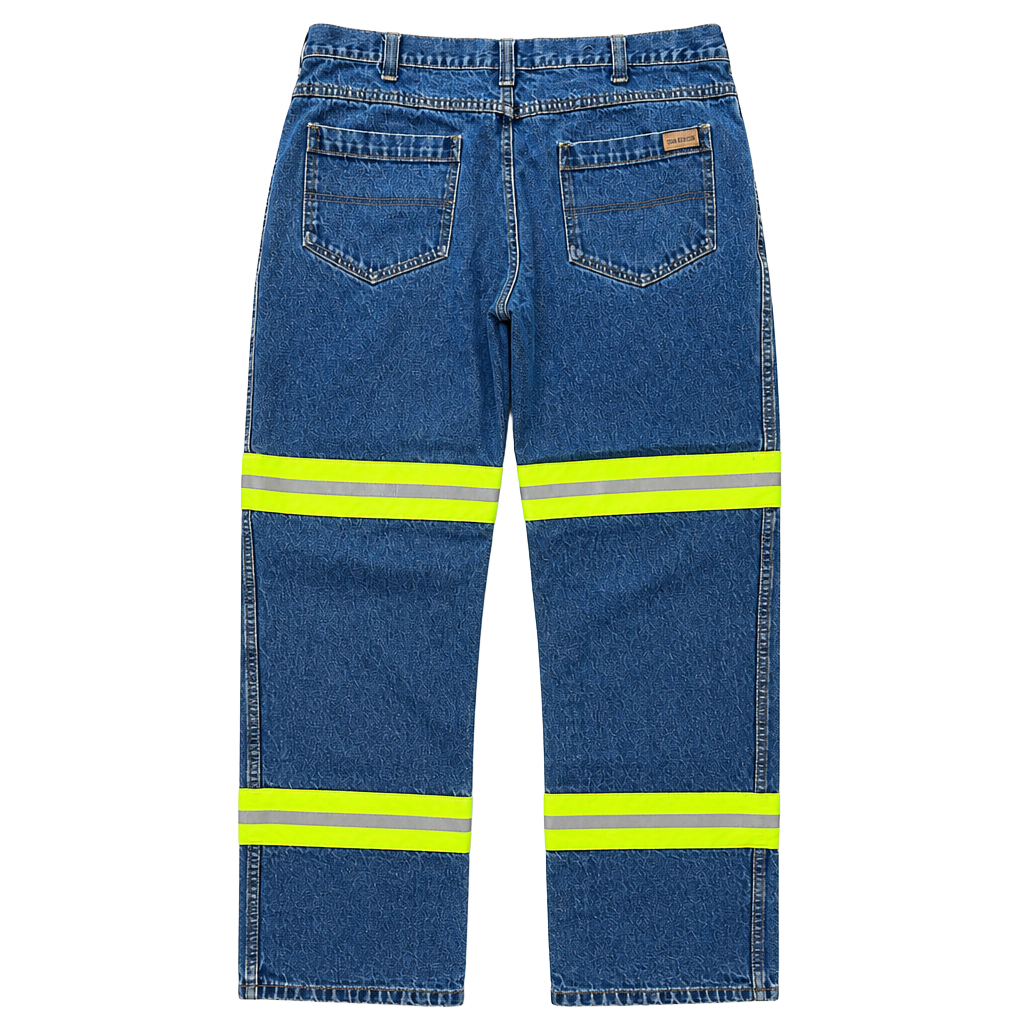 394 Denim High Visibility Reflective Striping Work Jeans 1