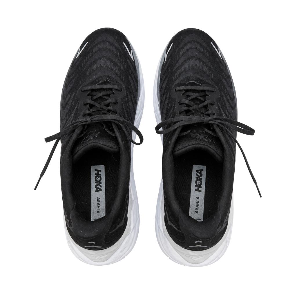 Hoka One One Mens Arahi 6 1123194 BWHT Black Running Shoes Sneakers Size 11 D 1
