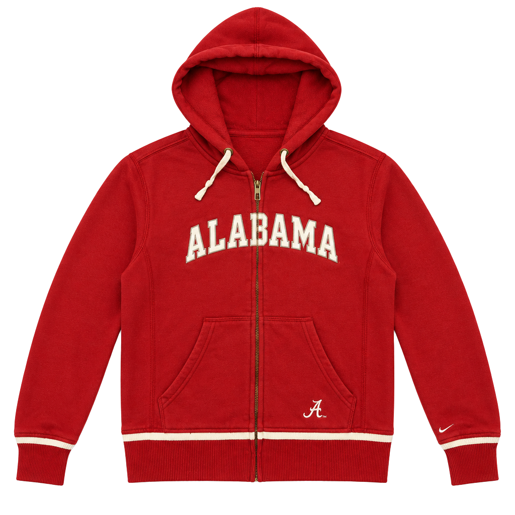 Nike Alabama Crimson Tide Full Zip Hoodie Size S Red 1