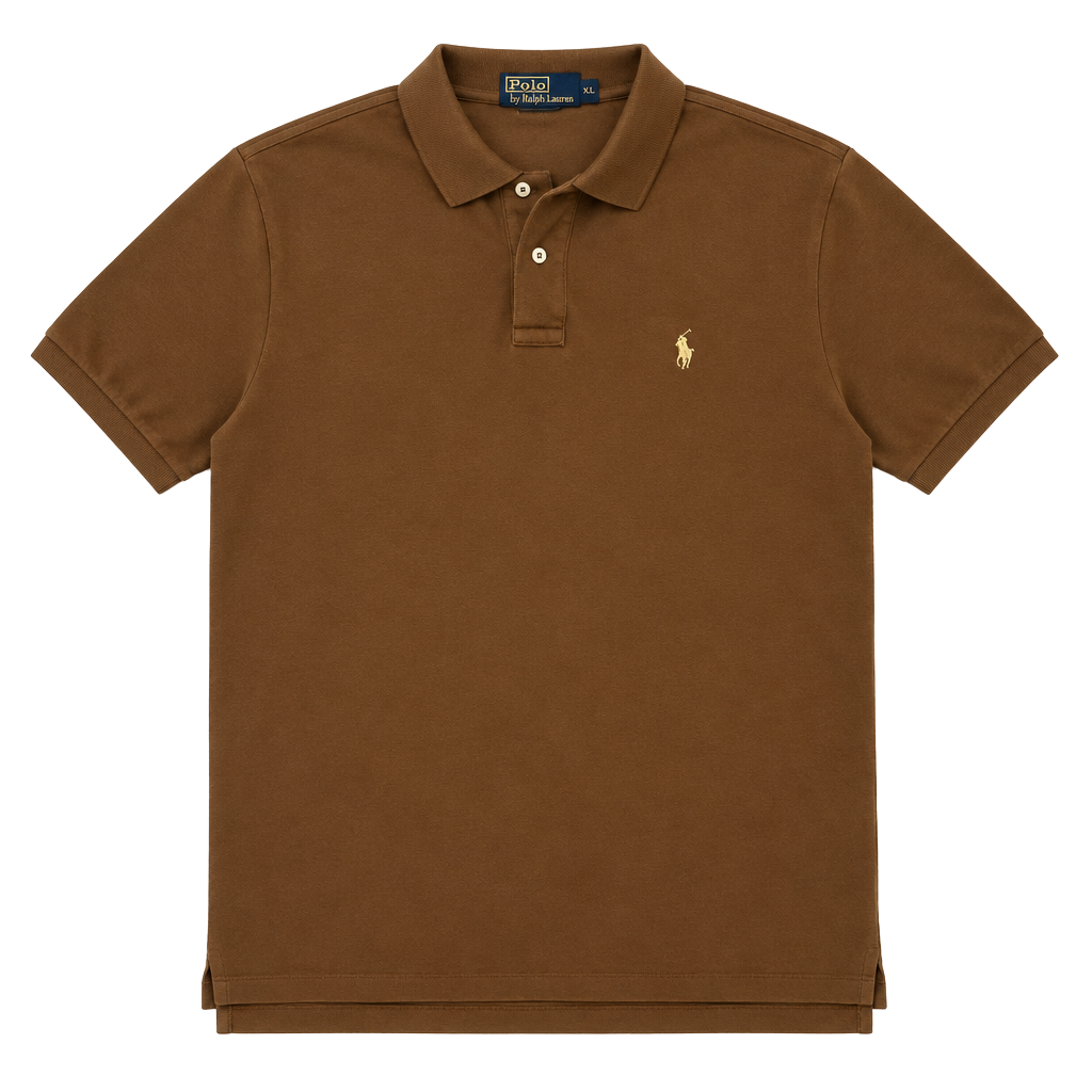 100% cotton Polo Ralph Lauren Polo Shirt Size XL Brown Short Sleeve 1