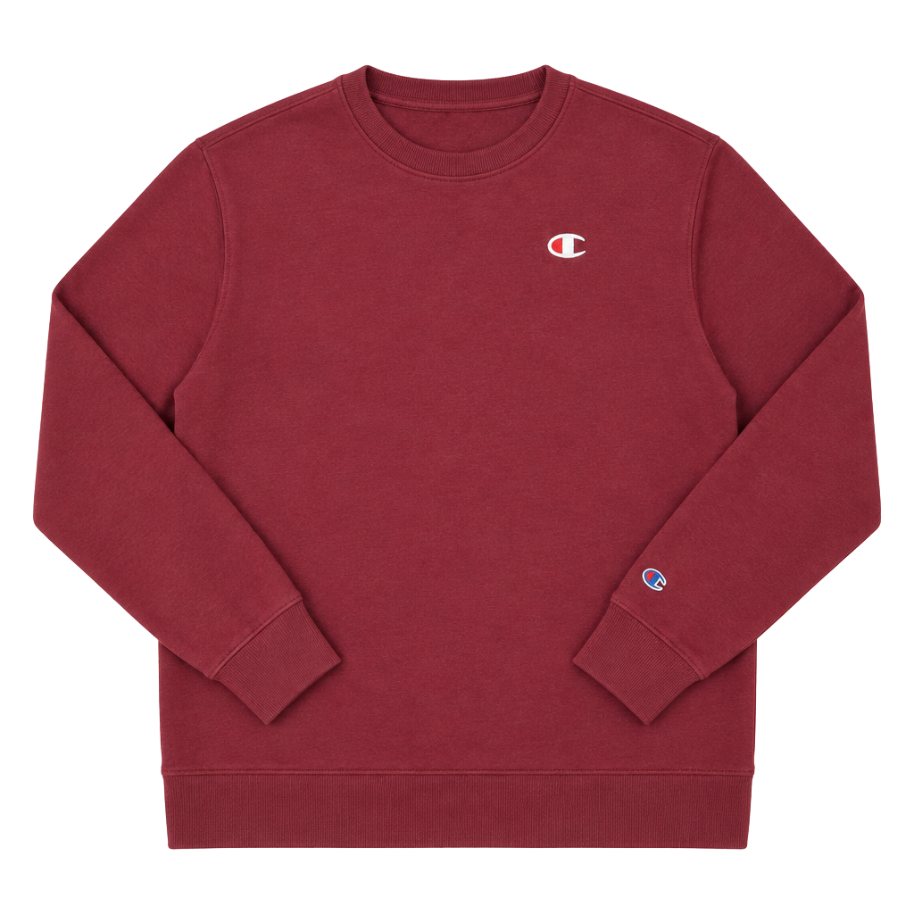Champion Long Sleeve French Terry Crewneck Pullover Sweatshirt Size M Burgundy 1